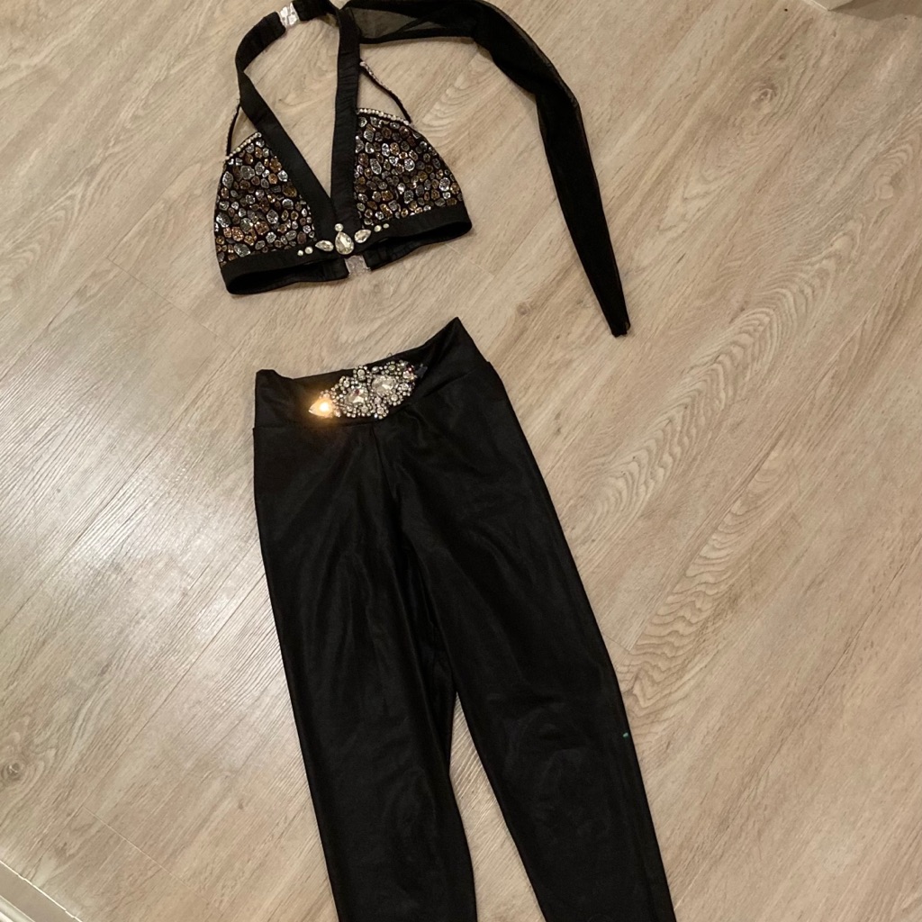Kids Black Dance Costume Set